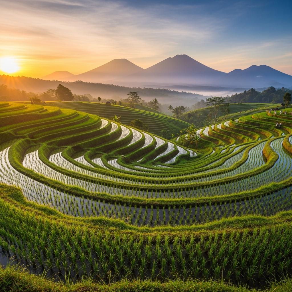 Panorama Sawah Terasering Jatiluwih Bali